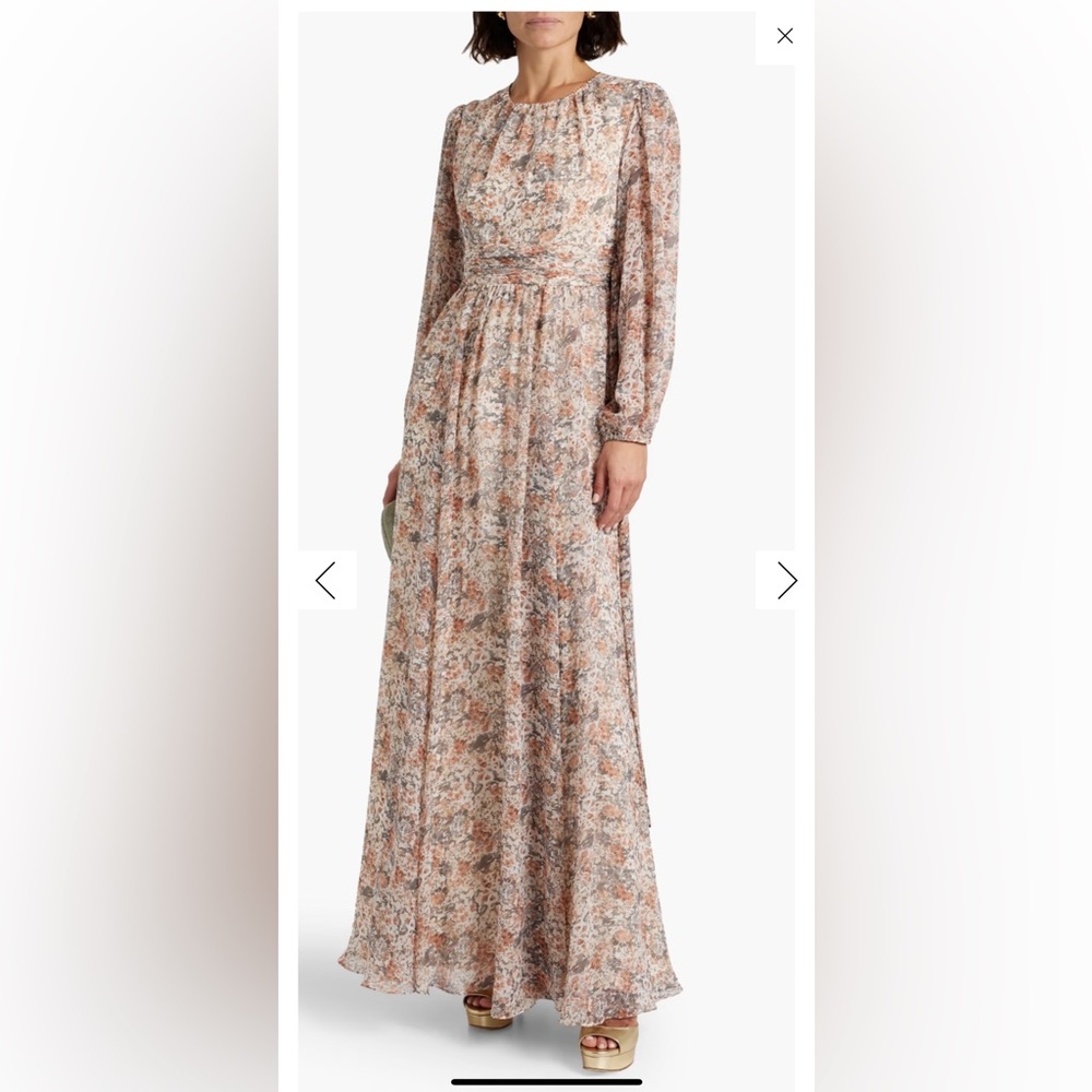 Mikael Aghal Floral Long Sleeve Dress